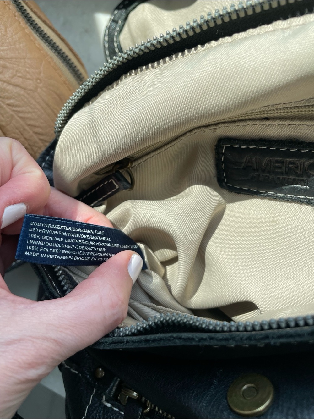 American Leather Co Black Leather Backpack Minimalist Everyday Bag - Picture 15 of 16